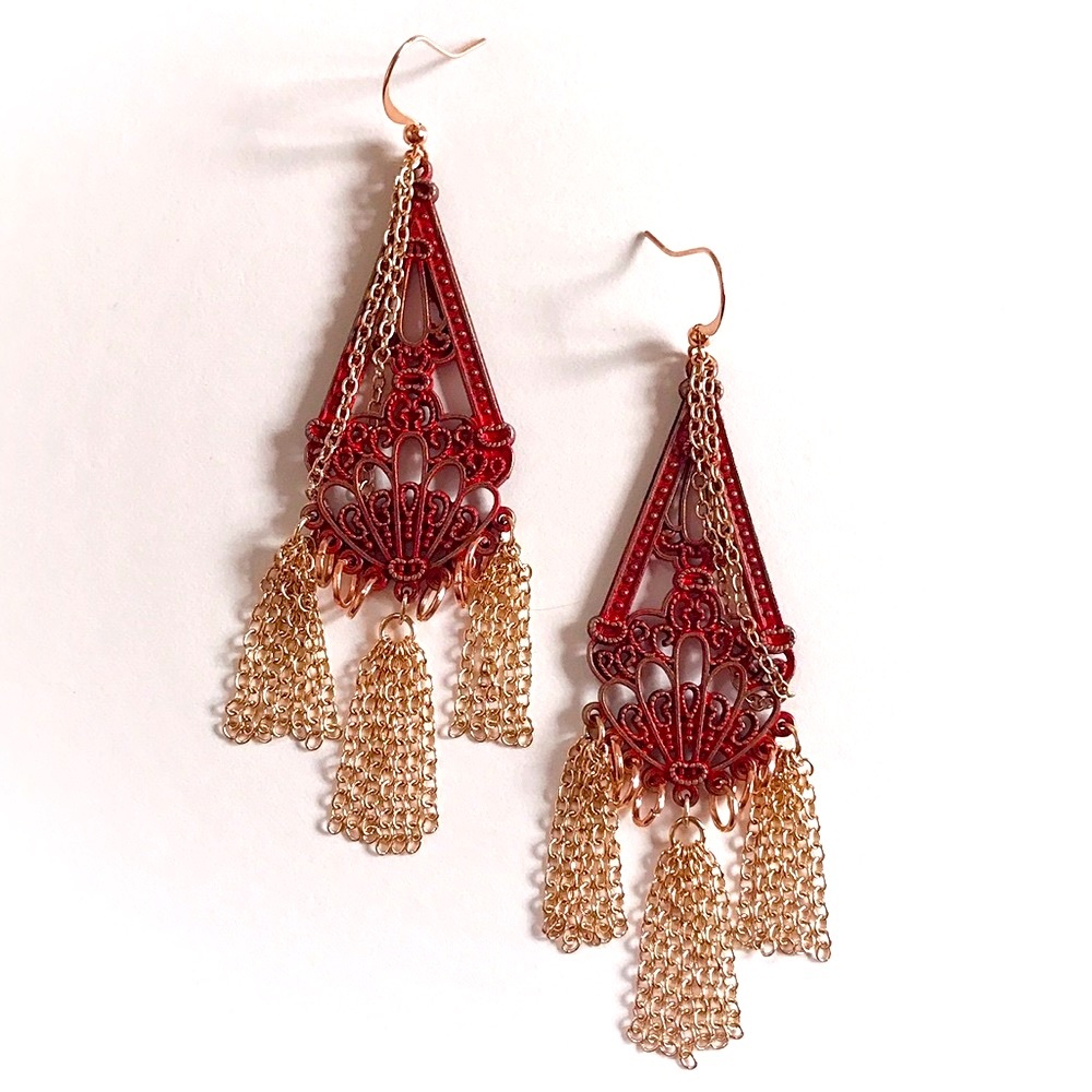 Handmade Goth Chandelier Earrings